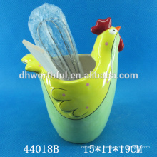 High quality ceramic utensil holder with cock shape